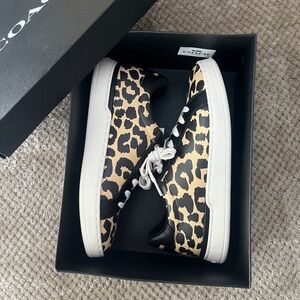 Coach Animal Print Sneakers in Black and Tan